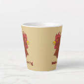 赤いオンドリの頭 カフェラテマグ (正面)