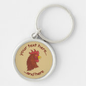 赤いオンドリの頭 キーホルダー (正面)