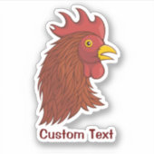 赤いオンドリの頭 シール (正面)