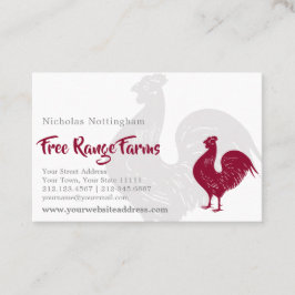 赤いオンドリの養鶏場かレストラン 名刺