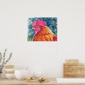 赤いオンドリ色 ポスター (キッチン)