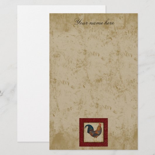 赤いオンドリ 便箋 (正面/裏面)