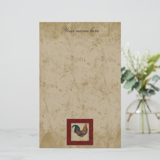 赤いオンドリ 便箋 (スタンド正面)