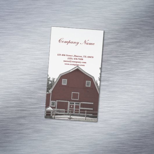 赤いオーガニック畜牛の乳農家農業 マグネット名刺 (インサイチュ)