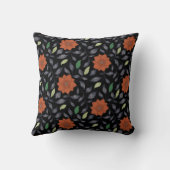 赤いオークレフラワーズ葉装飾用クッション クッション (裏面)