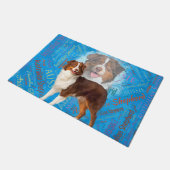 赤いオーストラリアの羊飼い犬-オーストラリア人 ドアマット (アングル)