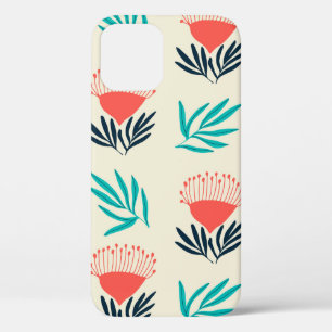 赤いオーストラリアの花、継ぎ目のないヴィンテージ iPhone 12ケース