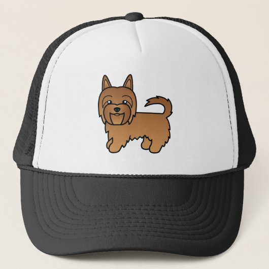 赤いオーストラリアン・テリアの犬のイラスト キャップ (正面)