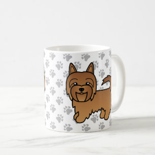 赤いオーストラリアン・テリア かわいいキャラクターデザインの犬 コーヒーマグカップ