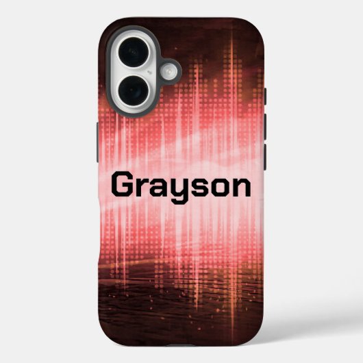 赤いオーディオウェーブ Case-Mate iPhoneケース (裏面)