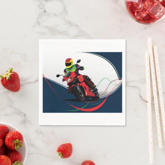 赤いオートバイに乗ること スタンダードカクテルナプキン (インサイチュ)