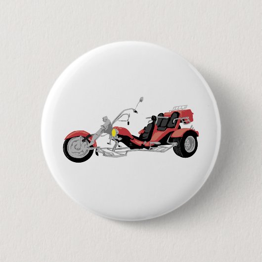 赤いオートバイのtrike 缶バッジ (正面)