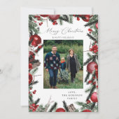 赤いオーナメントと松メリークリスマスフォト (正面)