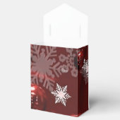 赤いオーナメントと雪の模様の好意ボックス フェイバーボックス (オープン)