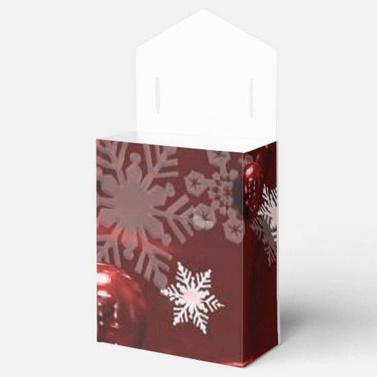 赤いオーナメントと雪の模様の好意ボックス フェイバーボックス (オープン)