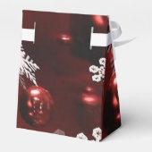 赤いオーナメントと雪の模様の好意ボックス フェイバーボックス (裏面サイド)