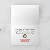 赤いオーナメントのカスタムなロゴビジネスクリスマスカード シーズンカード (内部)