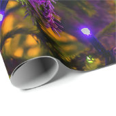 赤いオーナメントボール、青いライト ラッピングペーパー (ロールコーナー)