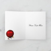 赤いオーナメント冬の結婚式サンキューカード サンキューカード (内部)