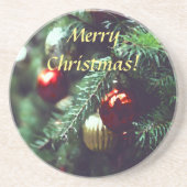 赤いオーナメント コースター (正面)