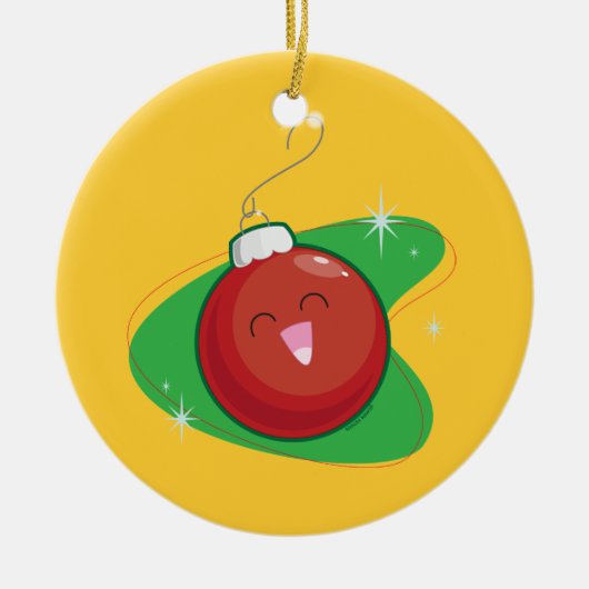 赤いオーナメント セラミックオーナメント (正面)