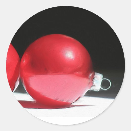 赤いオーナメント ラウンドシール (正面)