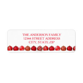 赤いオーナメント-差出人住所ラベル ラベル