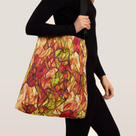 赤いオーニング生地の下に隠された交差コード クロスボディバッグ