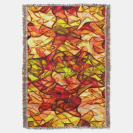 赤いオーニング生地の下に隠された交差コード スローブランケット