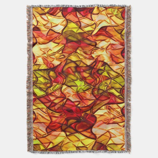 赤いオーニング生地の下に隠された交差コード スローブランケット (正面縦)