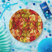 赤いオーニング生地の下に隠された交差コード ペーパープレート (パーティー)