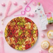 赤いオーニング生地の下に隠された交差コード ペーパープレート (パーティー)