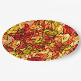 赤いオーニング生地の下に隠された交差コード ペーパープレート