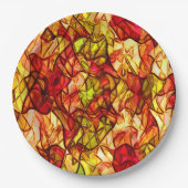 赤いオーニング生地の下に隠された交差コード ペーパープレート (正面)