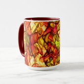 赤いオーニング生地の下に隠された交差コード マグカップ (正面左)