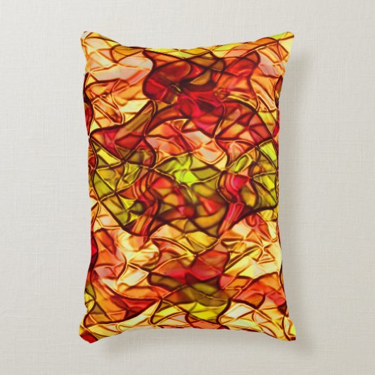 赤いオーニング生地の下に隠された交差ロープ アクセントクッション (正面(垂直))