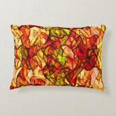 赤いオーニング生地の下に隠された交差ロープ アクセントクッション (裏面)