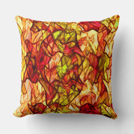 赤いオーニング生地の下に隠された交差ロープ クッション