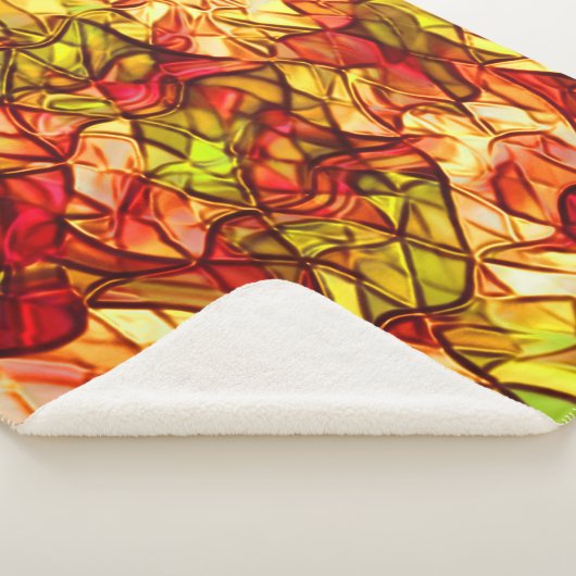 赤いオーニング生地の下に隠された交差ロープ シェルパブランケット (3/4)