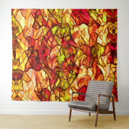 赤いオーニング生地の下に隠された交差ロープ タペストリー