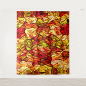 赤いオーニング生地の下に隠された交差ロープ タペストリー (正面)