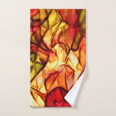 赤いオーニング生地の下に隠された交差ロープ バスタオルセット (ハンドタオル)