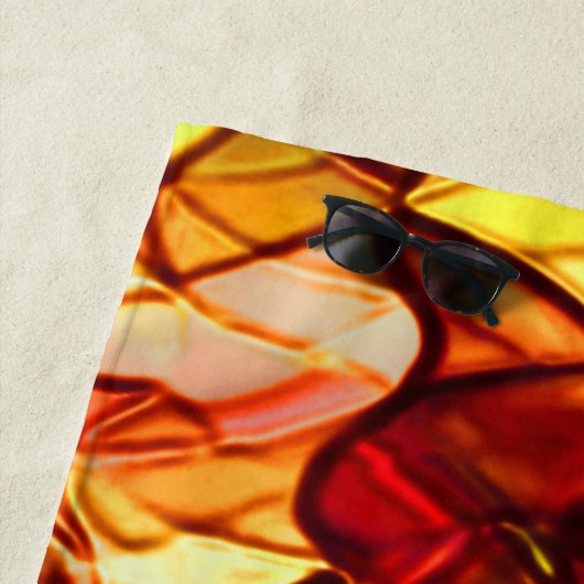 赤いオーニング生地の下に隠された交差ロープ ビーチタオル (インサイチュ)