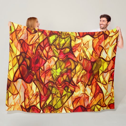 赤いオーニング生地の下に隠された交差ロープ フリースブランケット (インサイチュ)