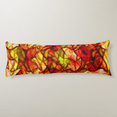 赤いオーニング生地の下に隠された交差ロープ ボディピロー (裏面)