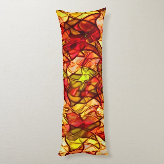 赤いオーニング生地の下に隠された交差ロープ ボディピロー (裏面 (縦))