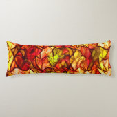 赤いオーニング生地の下に隠された交差ロープ ボディピロー (正面)