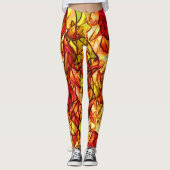 赤いオーニング生地の下に隠された交差ロープ レギンス (正面)