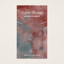 赤いオーバーン水彩ネックレス – ディスプレイカード