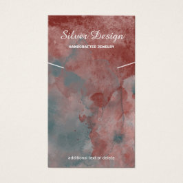 赤いオーバーン水彩ネックレス – ディスプレイカード